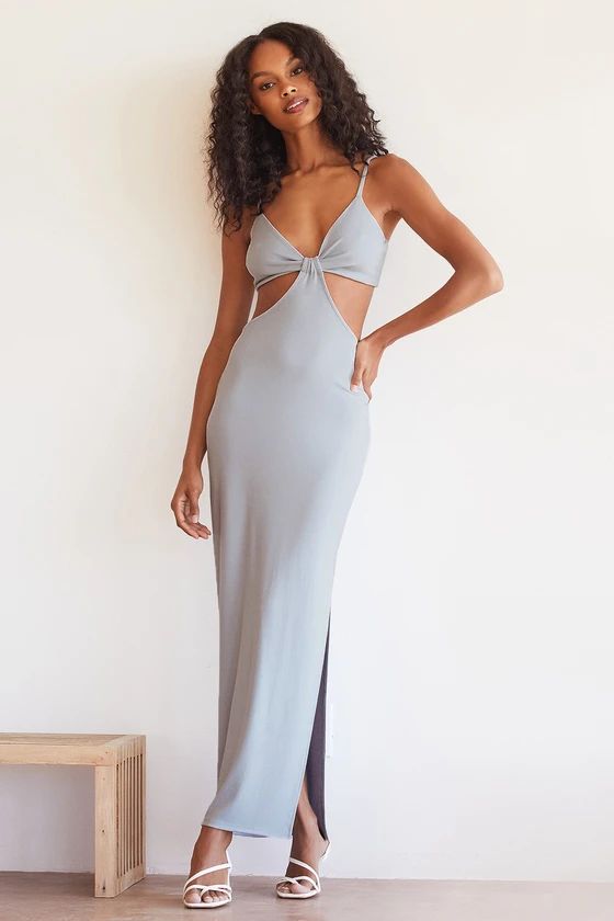 Opening Night Light Blue Cutout Bodycon Maxi Dress | Lulus (US)