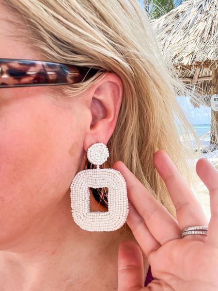 Summer outfit earrings for your next vacation outfit! 

Earrings Amazon, statement earrings, Amazon earrings, white earrings, vacation outfit, beach outfit 

#LTKSeasonal #LTKswim #LTKfindsunder50