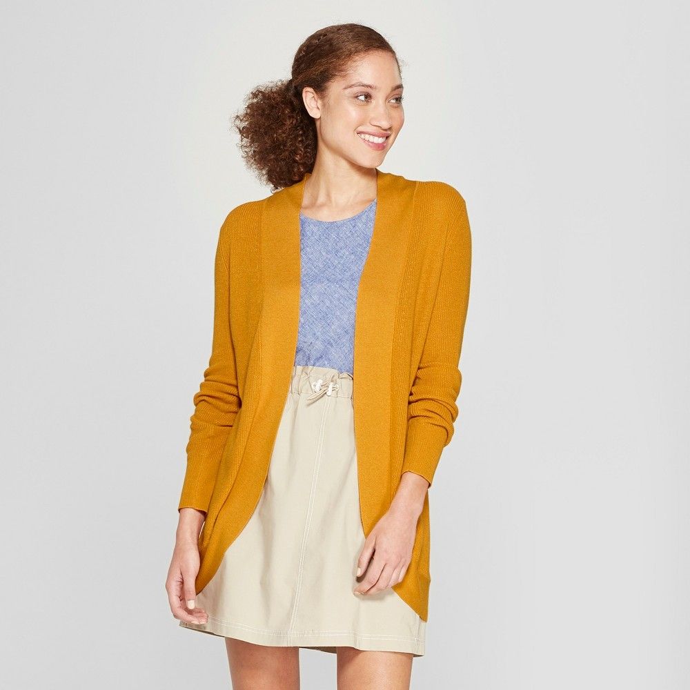 Women's Cocoon Cardigan - A New Day Gold S | Target