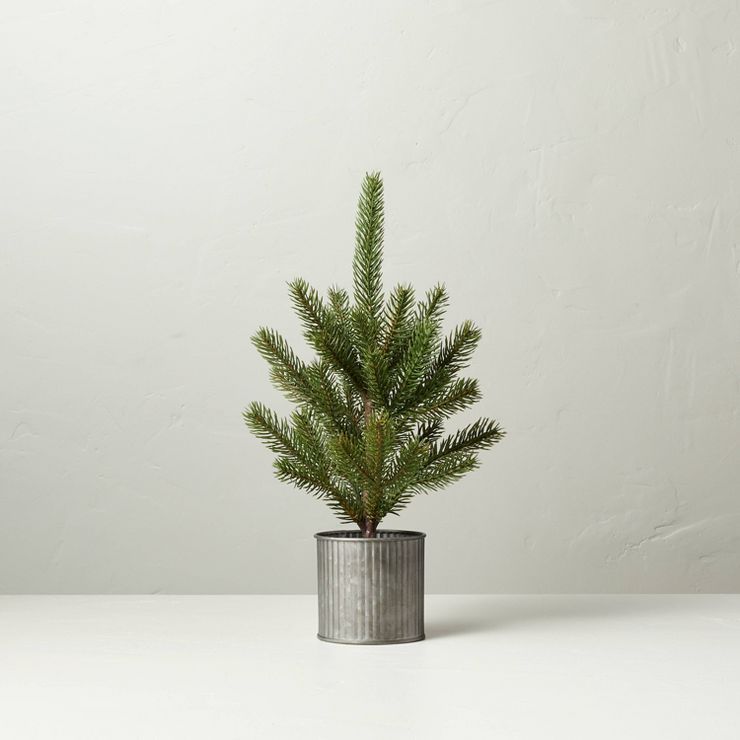 Faux Pine Tree in Galvanized Metal Pot - Hearth & Hand™ with Magnolia | Target