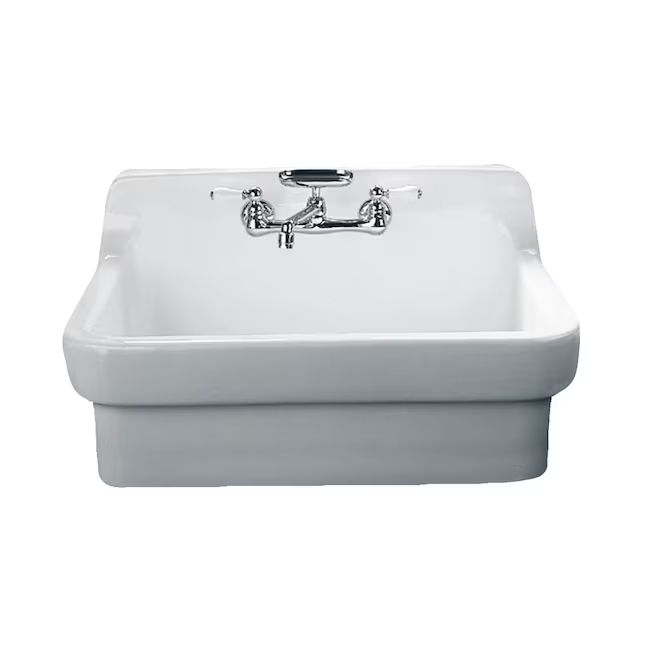 American Standard  Country Farmhouse Apron Front 30-in x 22-in White Single Bowl 2-Hole Porcelai... | Lowe's