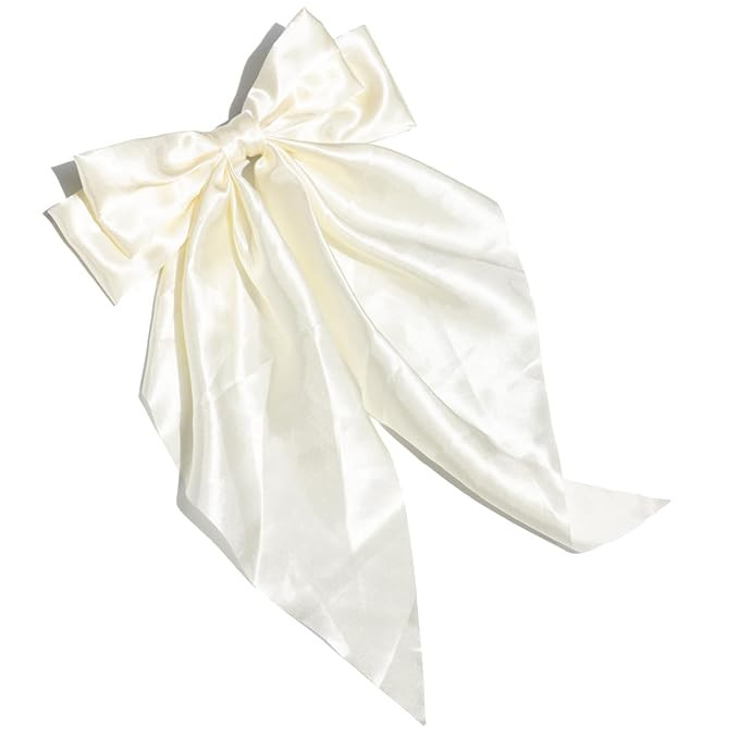 Lwvyivw Cream Large Bows for Girls Hair Bows for Women,Long Satin Bows for Hair Bows for Girls 1 ... | Amazon (US)