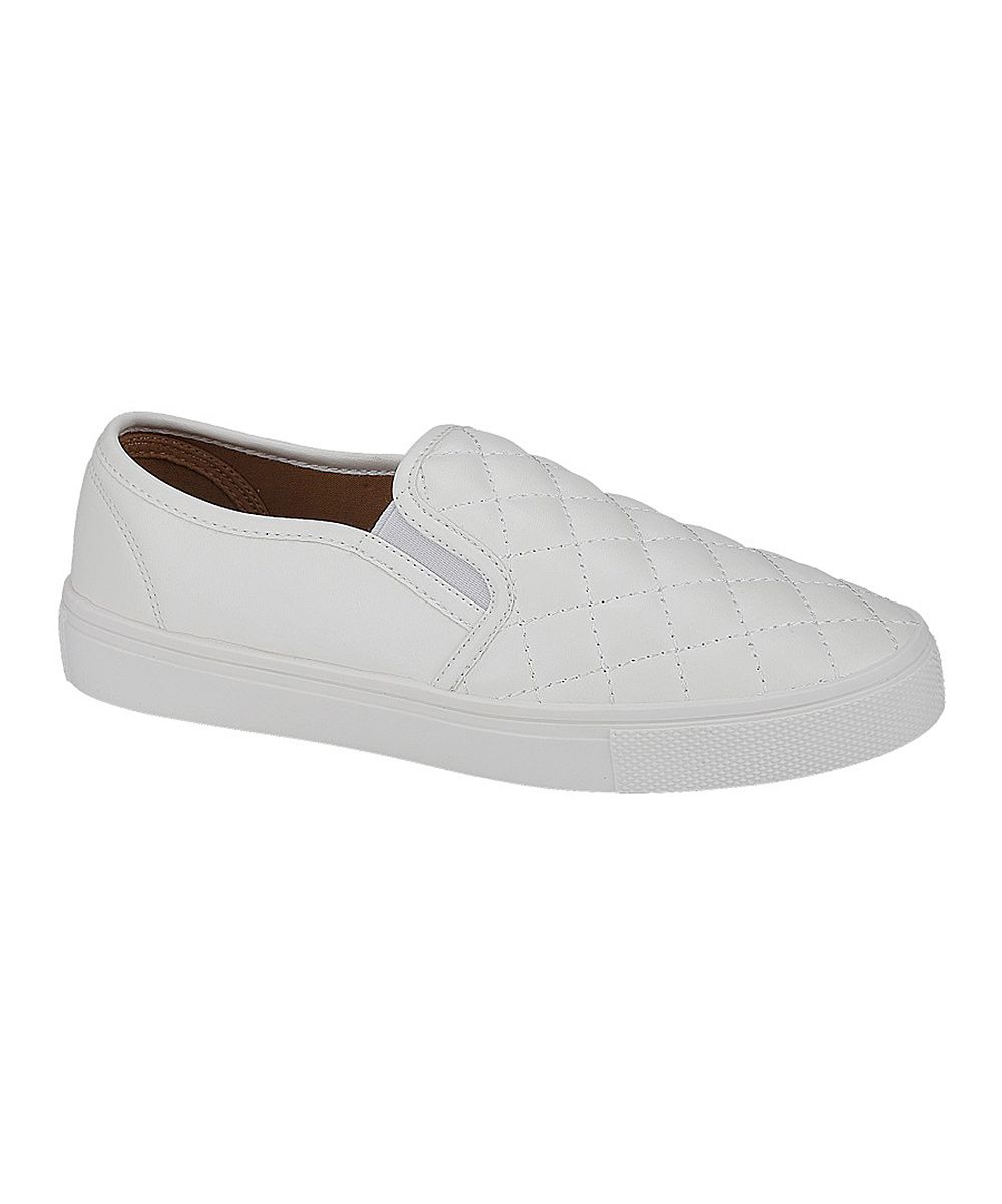 Weeboo Women's Sneakers WHITE - White Quilted Becky Slip-On Sneaker - Women | Zulily