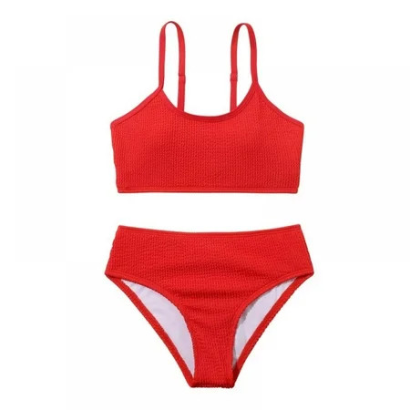 SYNPOS Girl Two-Piece Bikini Swimsuits Kids Tankini Bathing Suit Sport Swimwear | Walmart (US)