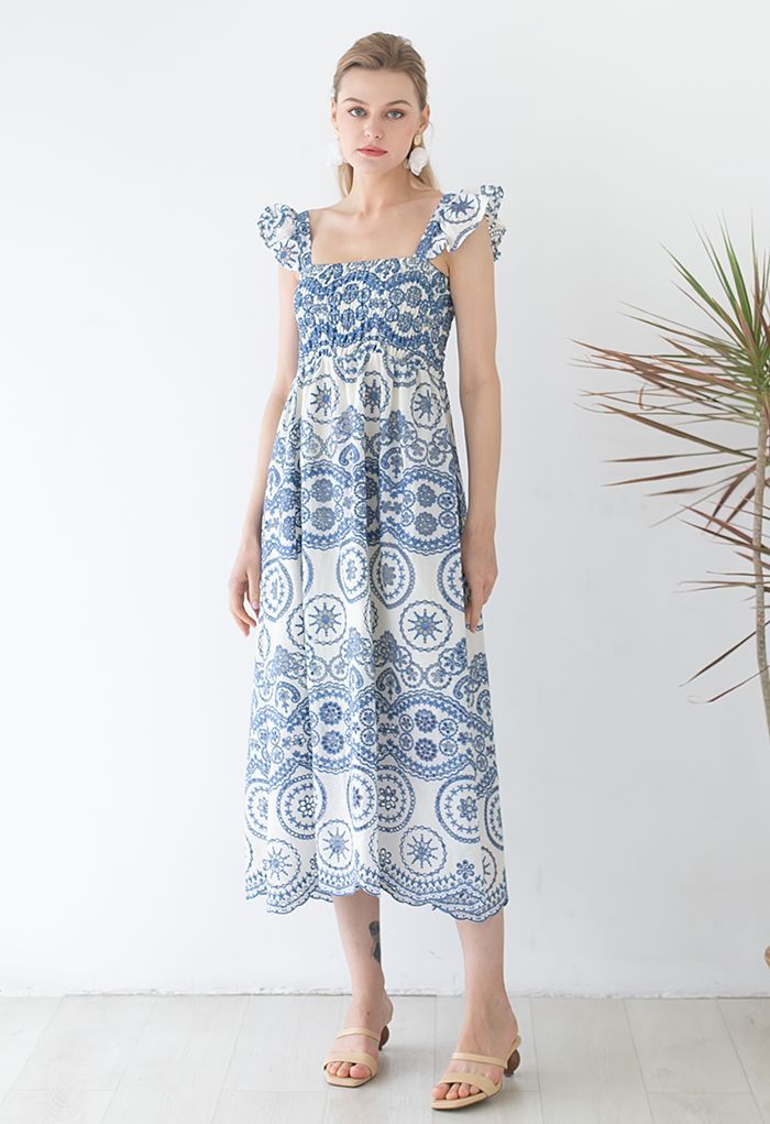 Dreamy Boho Embroidered Cutout Maxi Dress | Chicwish
