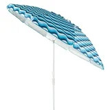 Mainstays 7.5' Beach Umbrella with Tilt, Sand Anchor, Blue Wave Print, UV 50+ Sun Protection, 94" | Walmart (US)