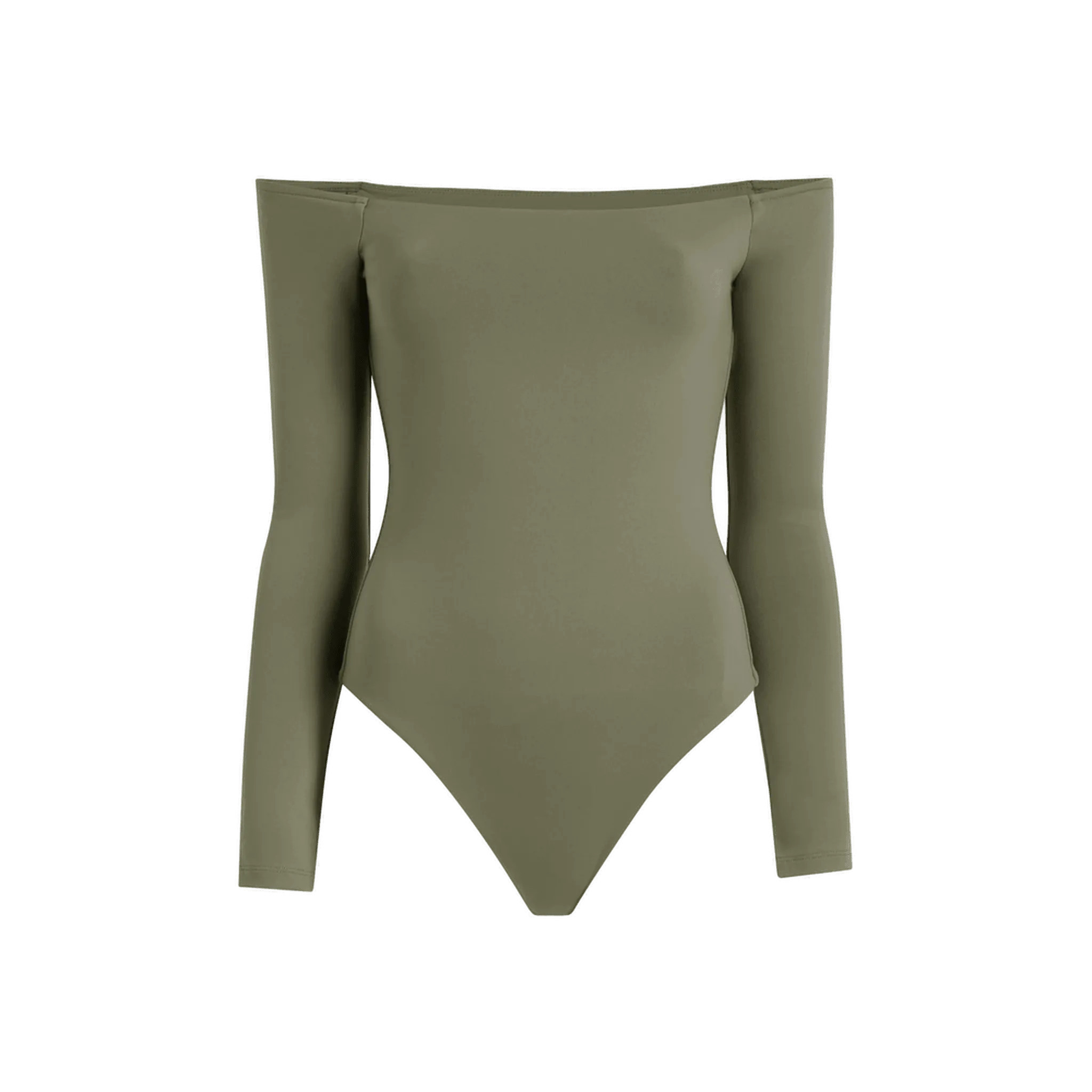 Women's Off The Shoulder Bodysuit | Dark Olive - nuuds | nuuds