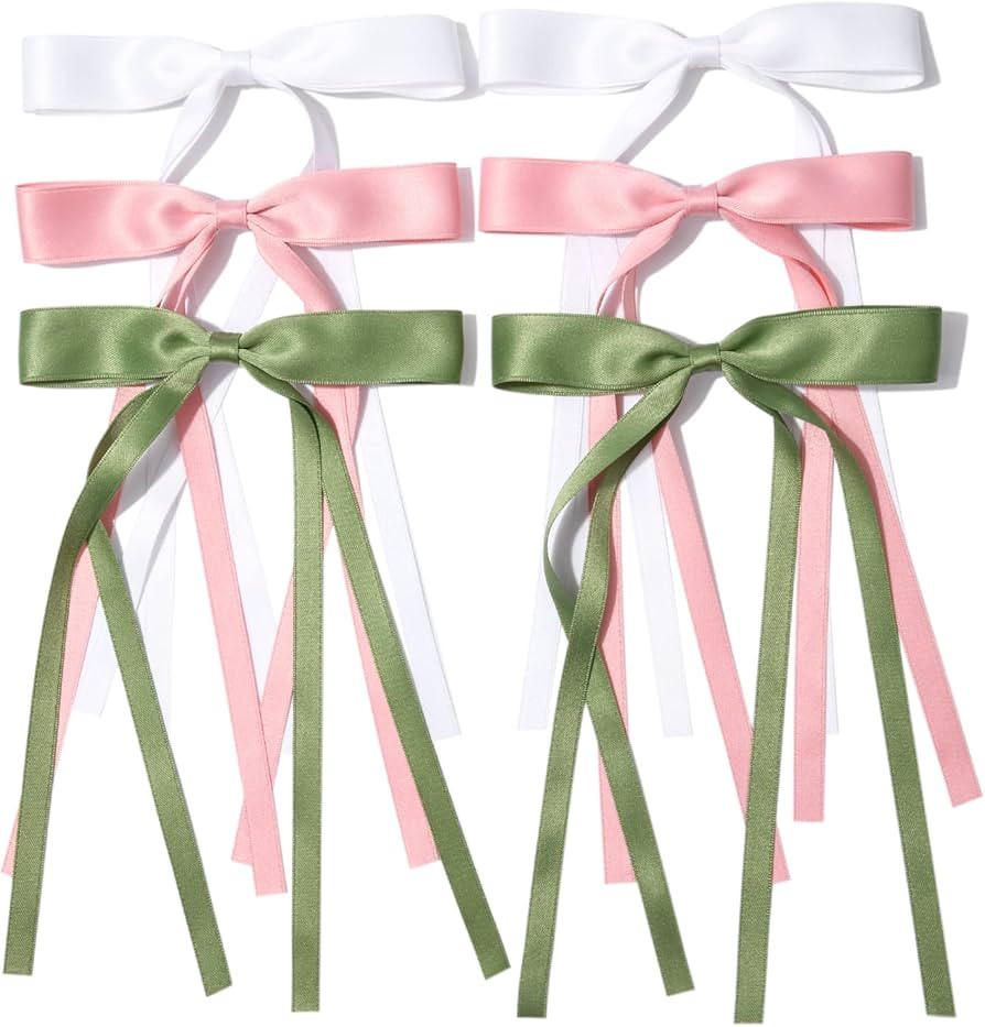 6PCS Hair Bows for Women Hair Clip Hair Tassel Hair Ribbon Ponytail Holder Accessories Slides Met... | Amazon (US)