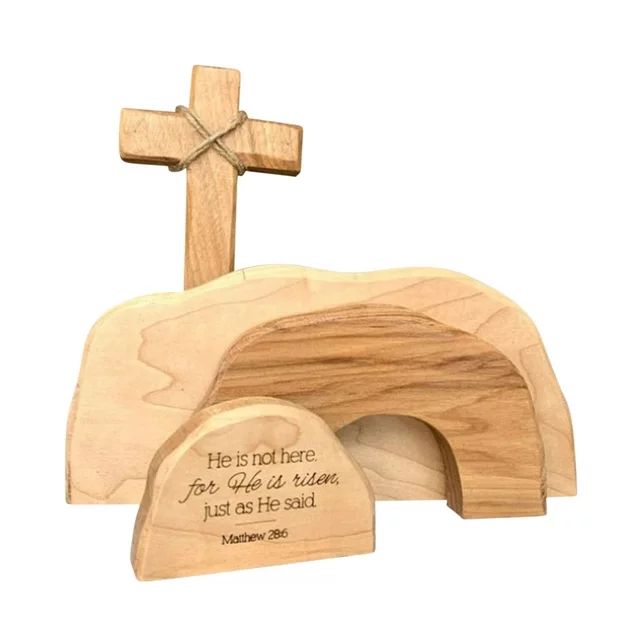 Dezsed Easter Decorations Clearance The Empty Tomb Easter Scene And Cross,Wooden Decoration At Th... | Walmart (US)