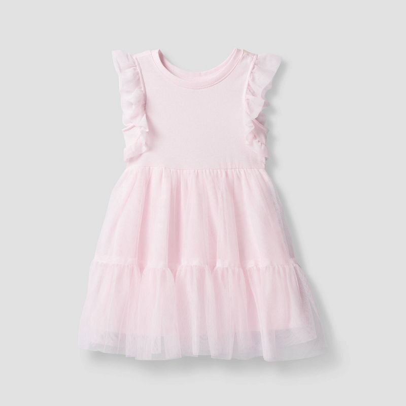 Toddler Girls' Short Sleeve Tulle Dress - Cat & Jack™ Pink | Target