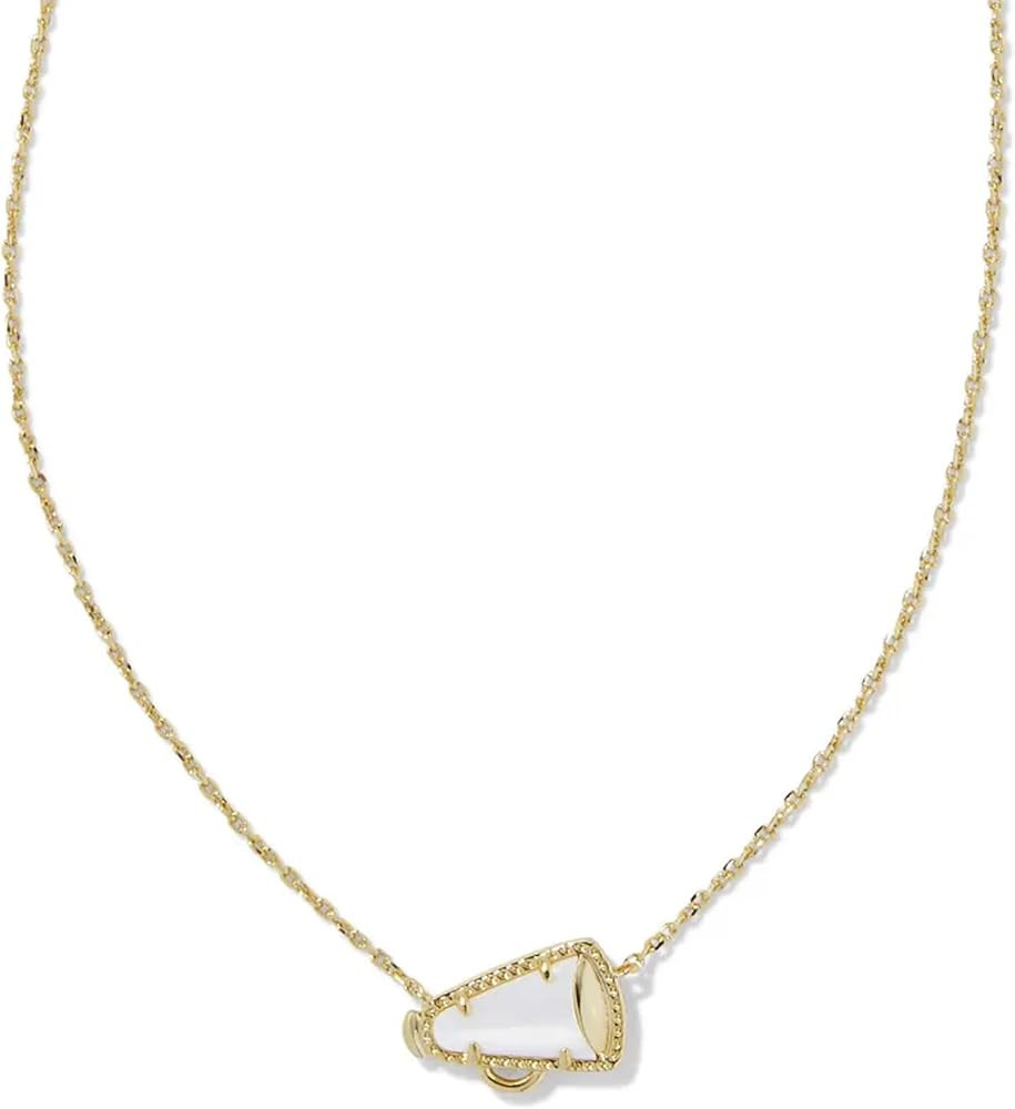 Amazon.com: Kendra Scott Cheer Short Pendant Necklace, 14k Gold Plated Brass, Mother-of-Pearl, Fa... | Amazon (US)
