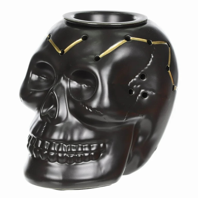 Halloween Black Ceramic Skull Electric Wax Warmer, 5"L x 6"W x 5.5"H, by Way To Celebrate (Indoor... | Walmart (US)