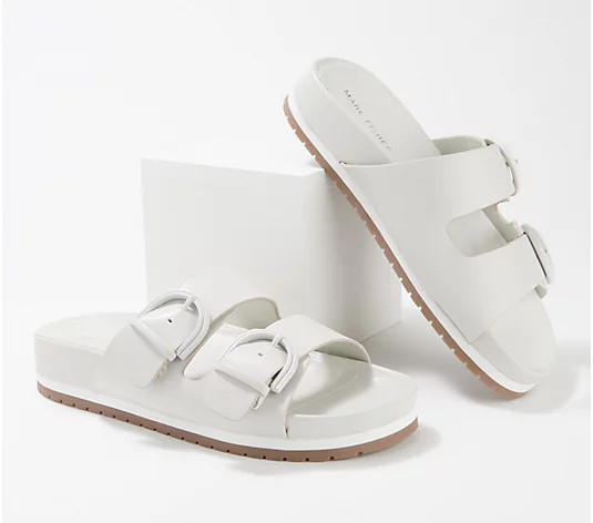 Marc Fisher Buckle Slides Sandals- Keena | QVC