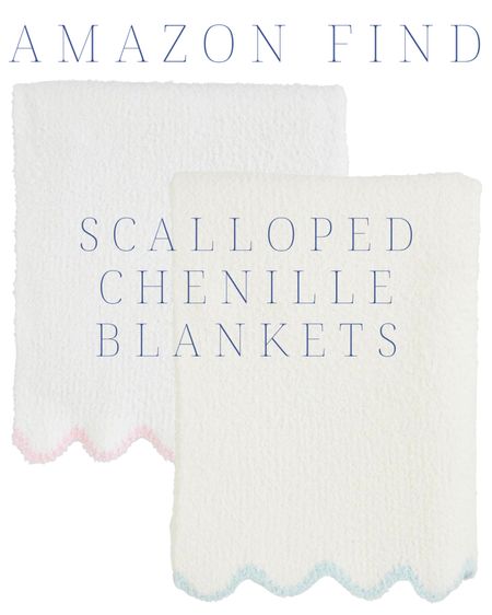 Scalloped chenille blankets | Amazon finds | kids | family | blanket | scallop trim | pink | blue | white | soft 

#LTKhome #LTKfamily #LTKkids