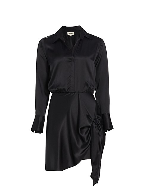 L'AGENCE Atlas Silk Satin Wrap-Effect Dress | Saks Fifth Avenue