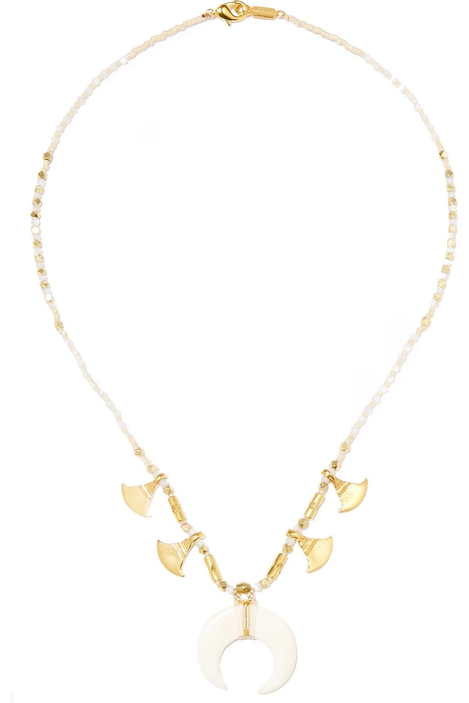 Chan Luu Gold-plated, bone and mother-of-pearl necklace, Women's | NET-A-PORTER (UK & EU)