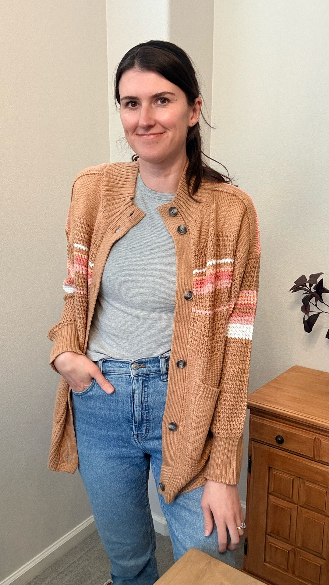 Cozy color block cardigan sweater. Pretty colors. Runs TTs 

#LTKootd #LTKTall #LTKmomlife