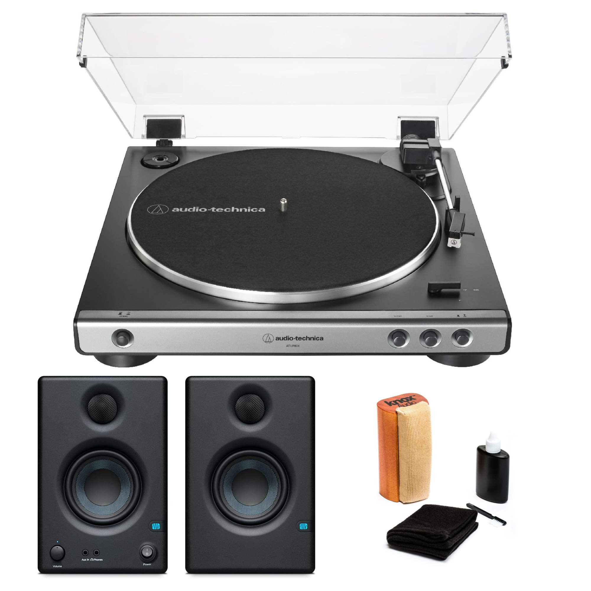 Audio-Technica AT-LP60X Gunmetal Fully Automatic Belt-Drive Stereo Turntable Bundle with Studio M... | Amazon (US)
