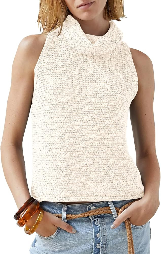 Imily Bela Womens Turtleneck Sweater Vest Sleeveless Loose Pullover Sweaters Knit Fashion Tank To... | Amazon (US)