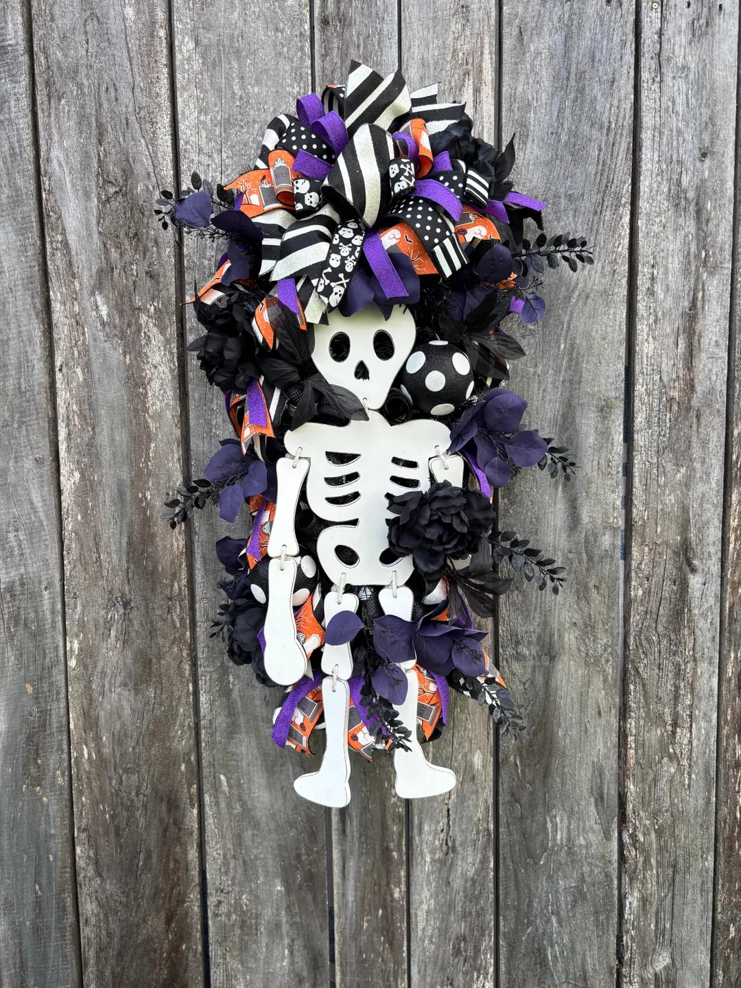 Halloween Wreath, Skeleton Wreath, Halloween Swag, Halloween Wreath for Front Door, Front Door Wr... | Etsy (US)