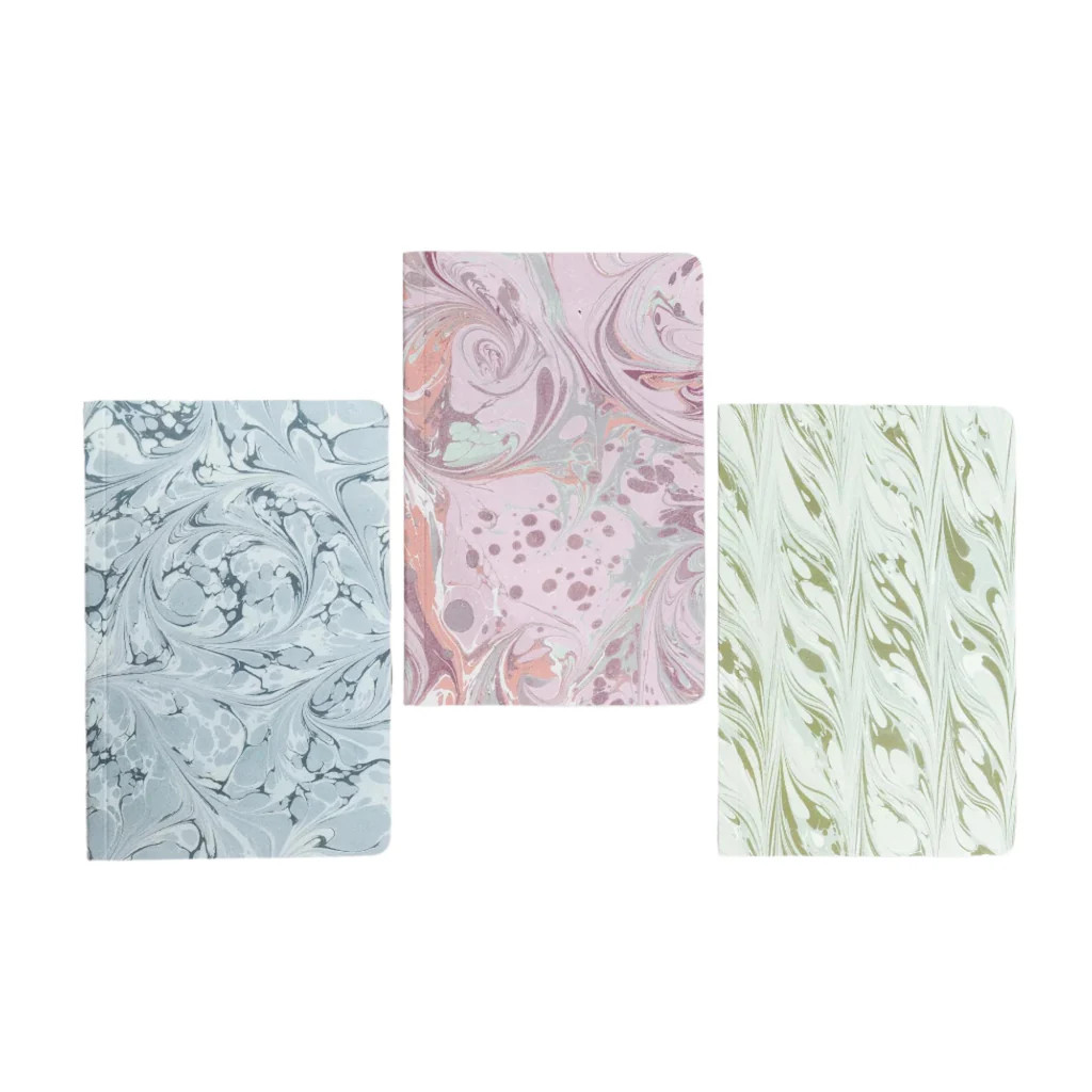 Decorative Marble Pocket Journals, Set of 3 | Over The Moon