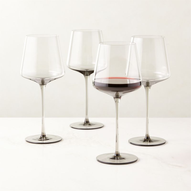 Muse Modern Smoked Red Wine Glass Set of 4 + Reviews | CB2 | CB2