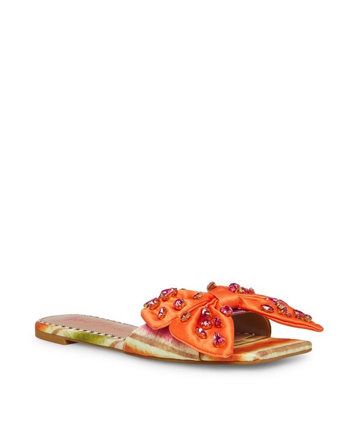 Betsey Johnson Women's Daisy-R Bow Slide Flat Sandals & Reviews - Sandals - Shoes - Macy's | Macys (US)