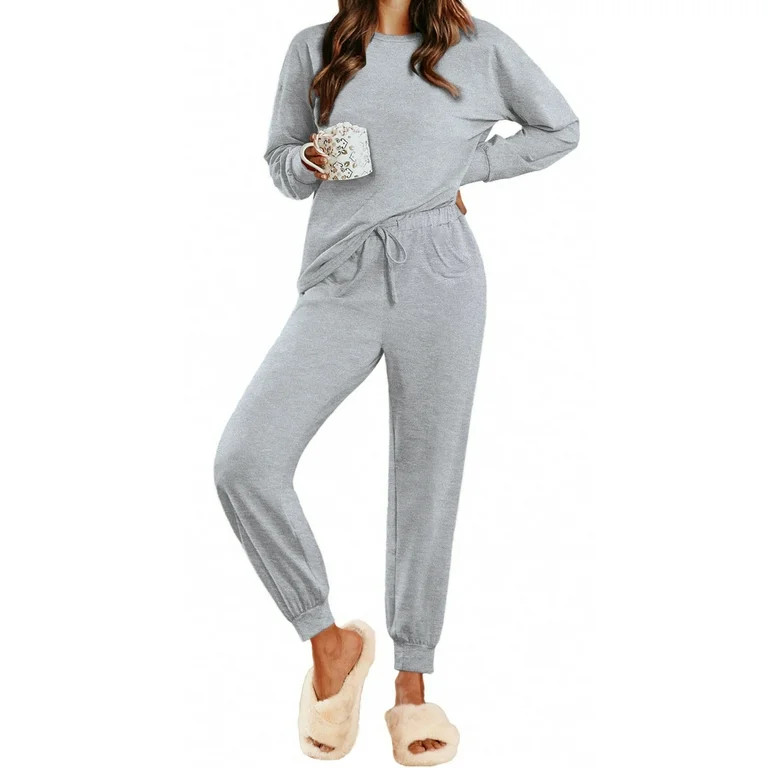 Fantaslook Womens Pajamas Sets Long Sleeve Top And Pant With Pockets Lounge Wear Set Oufits | Walmart (US)