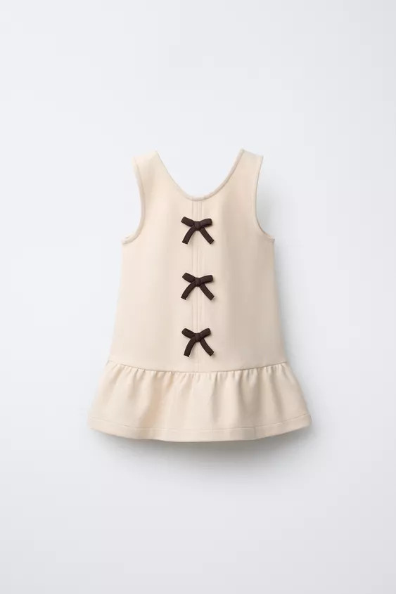 CONTRAST BOW PONTE KNIT DRESS | Zara US