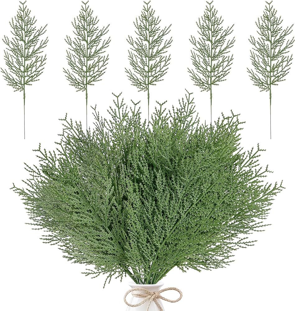 Sggvecsy 40 Pieces Artificial Pine Branches 13.7 Inches Christmas Greenery Leaves Faux Pine Needl... | Amazon (US)