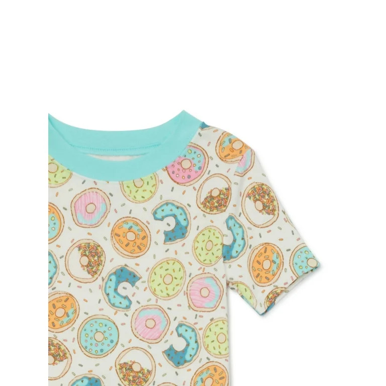 Wonder Nation Toddler Short-Sleeve Snug-Fit Cotton Pajama Set, 2-Piece, Sizes 12M-5T | Walmart (US)