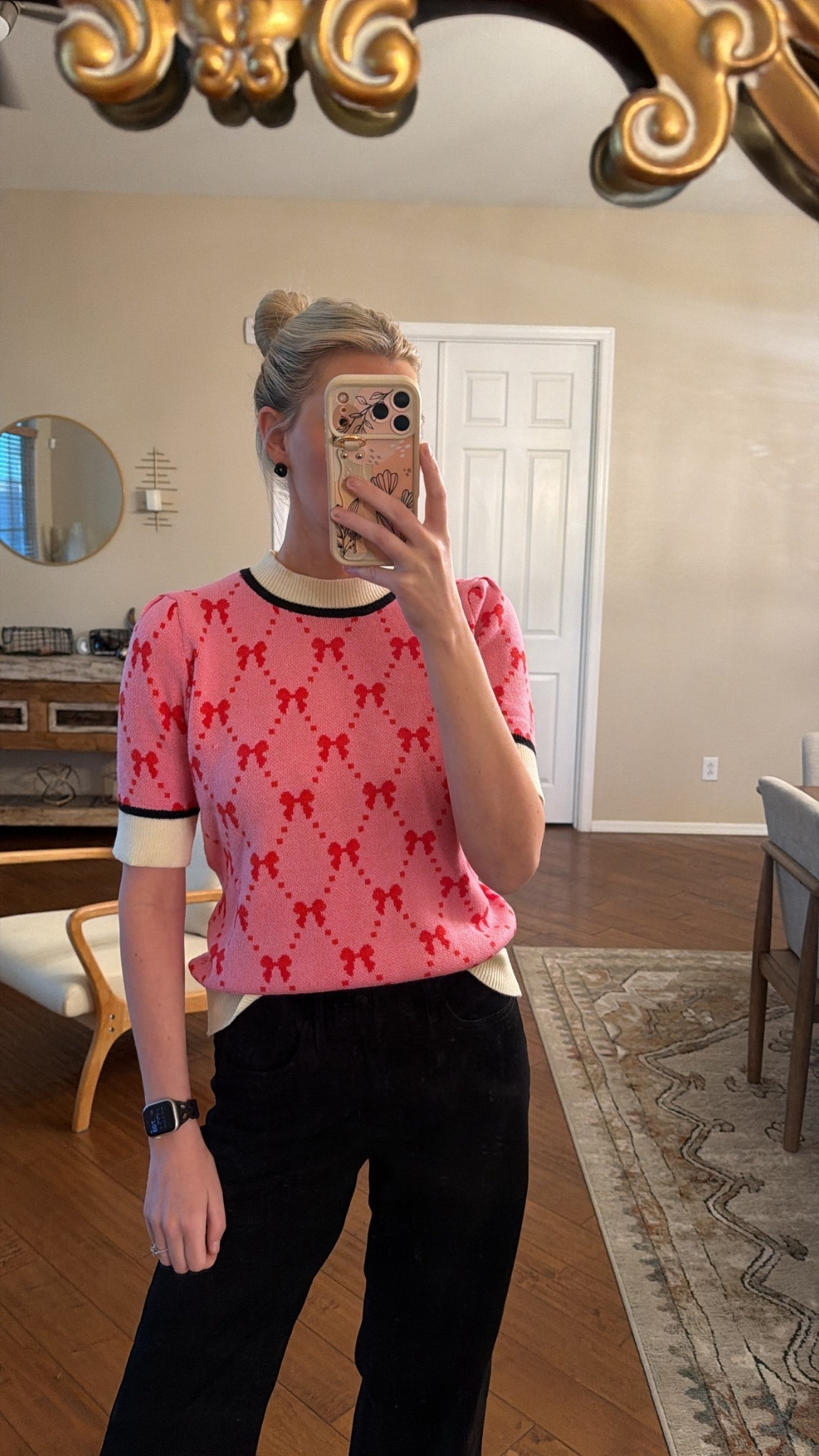 feminine knit sweater bow top with a playful, polished look. 🎀

#LTKdayinmylife #LTKgrwm #LTKootd