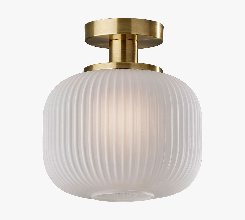 Nausica Frosted Glass Flushmount | Pottery Barn (US)
