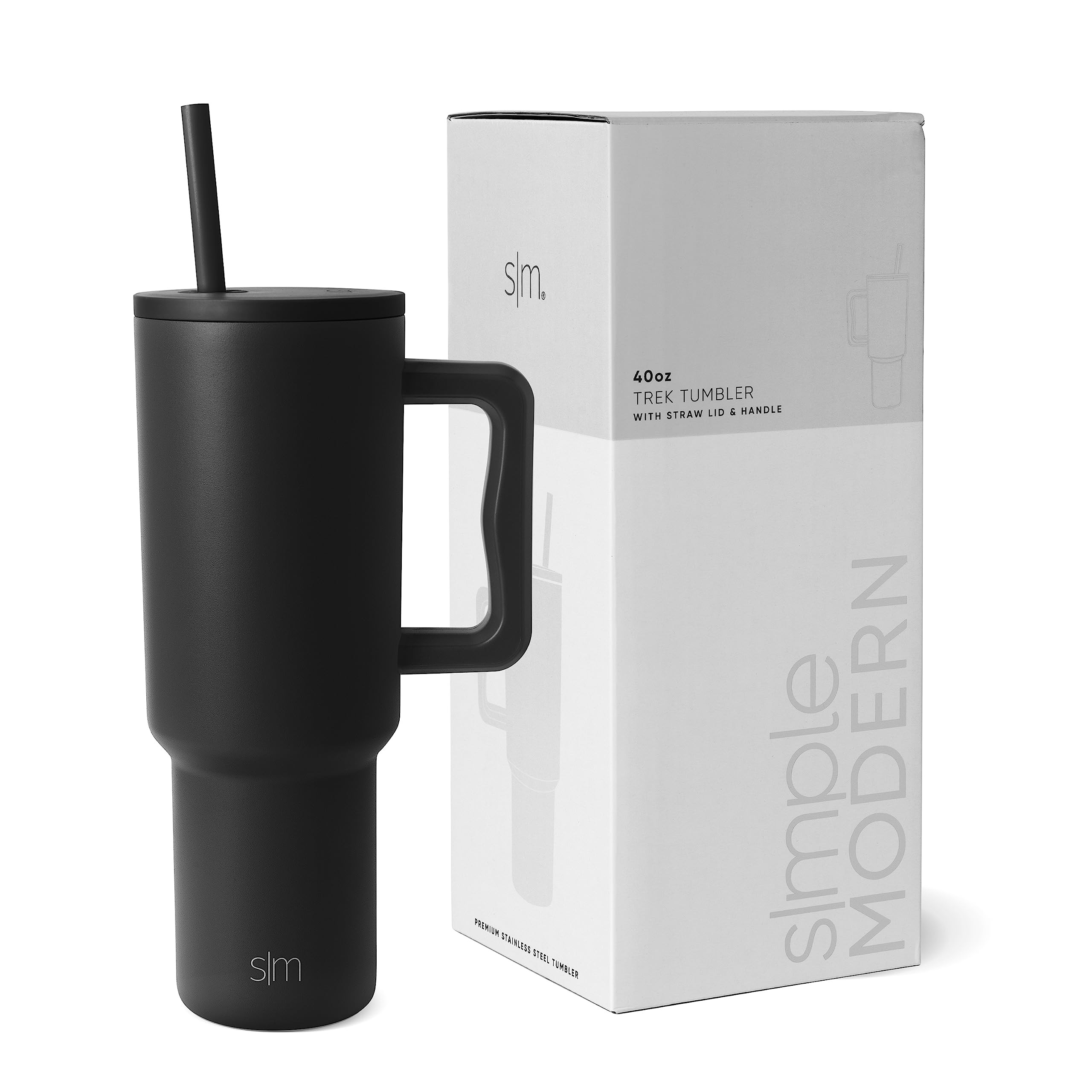 Simple Modern 40 oz Trek Tumbler with Handle and Straw Lid | Cup Holder Friendly Insulated Stainl... | Amazon (US)