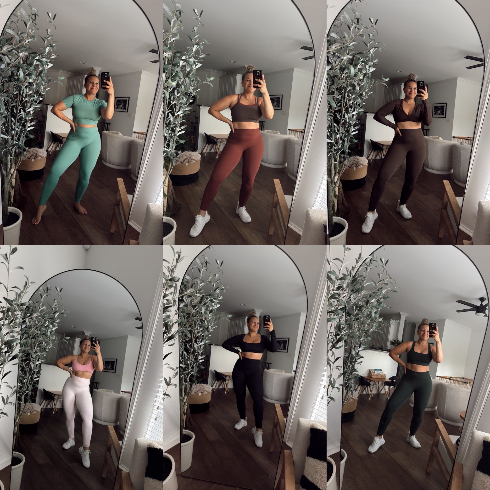 Midsize Amazon activewear - wearing XL in all tops and L in all leggings 