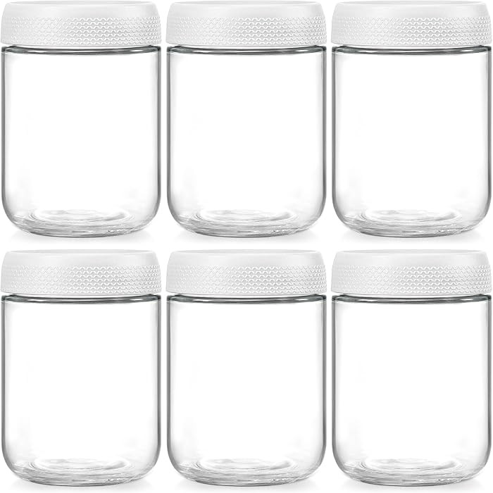 NETANY 6-pack 16oz Glass jars with Airtight Lids, Overnight Oats Containers with Lids, Wide mouth... | Amazon (US)
