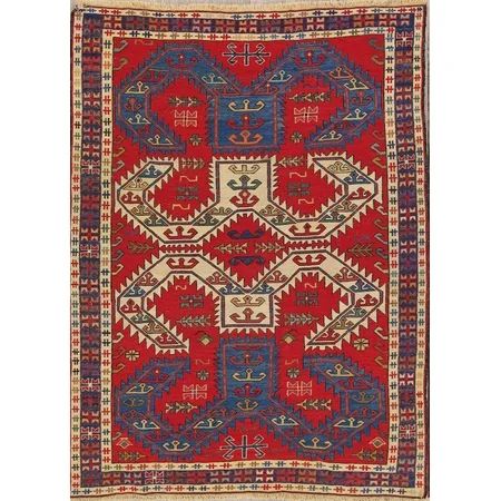 Wool Red Flatweave Kilim Qashqai Kazak Area Rug 5x7 Hand-Woven | Walmart (US)