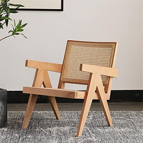 NIUYAO Accent Chair Traditional Wood Livingroom Armchair in Rattan Low Chair for Living Room Dini... | Amazon (US)