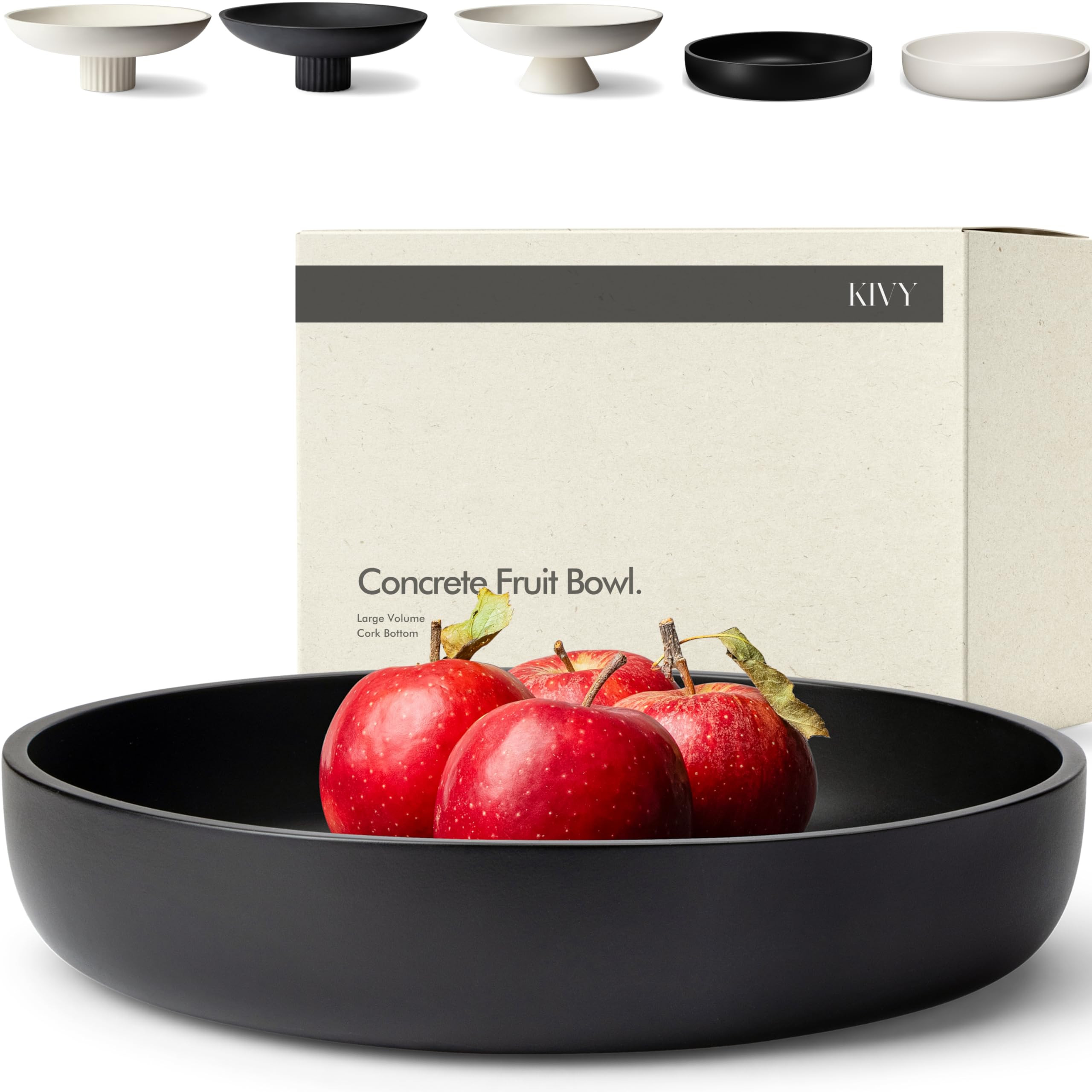 KIVY Concrete Fruit Bowl for Kitchen Counter - Large Decorative Bowl for Home Decor - Modern Key ... | Amazon (US)