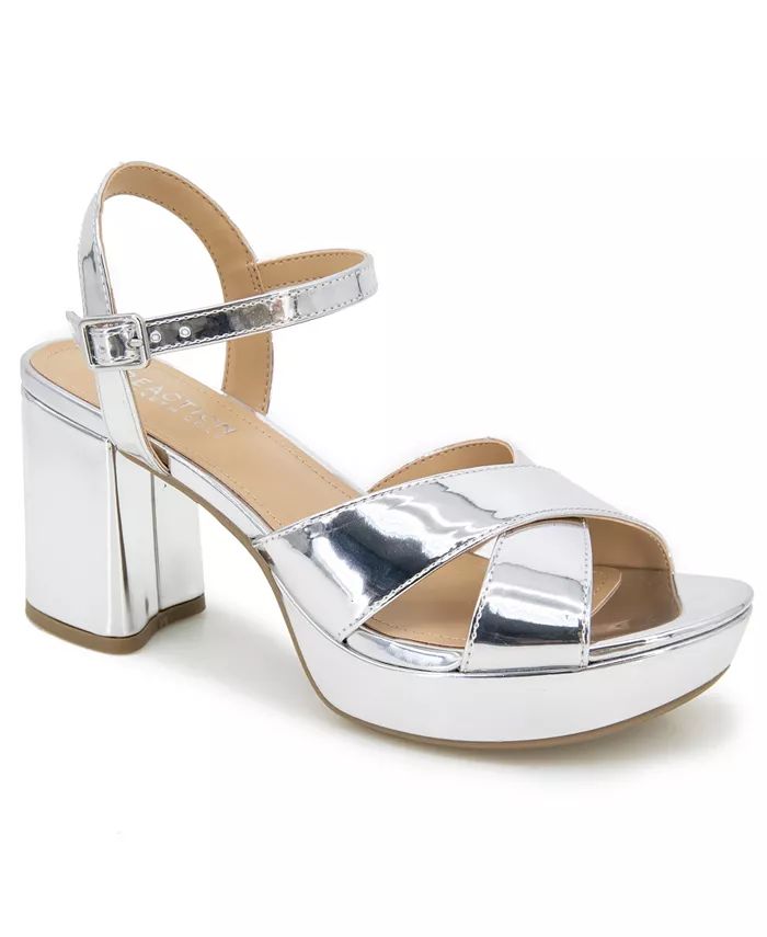 Kenneth Cole Reaction Women's Reeva Criss-Cross Platform Dress Sandals - Macy's | Macy's