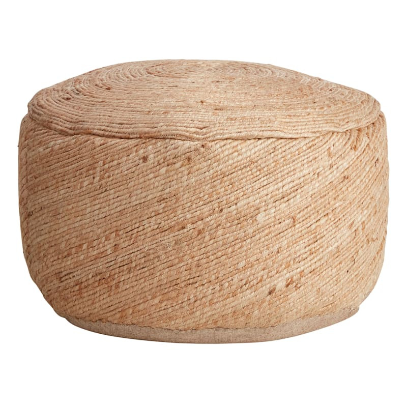 Round Jute Spiral Pouf | At Home
