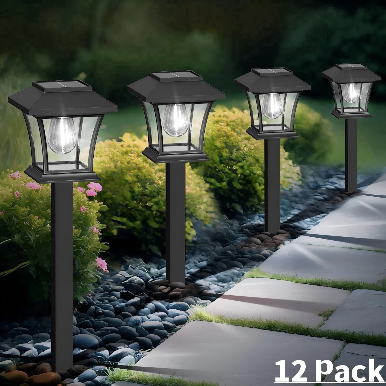 12 Pack Solar Lights Outdoor for Garden Walkway Pathway Lawn Yard Decorative Landscape Lighting. ... | Walmart (US)