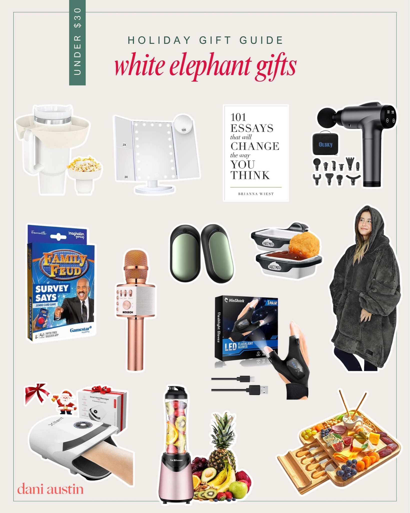Holiday Gift Guide ✨ white elephant gifts under $30 🙌🏼 for coworkers, office parties, friends, and family 

#LTKGiftGuide #LTKHoliday #LTKfindsunder50