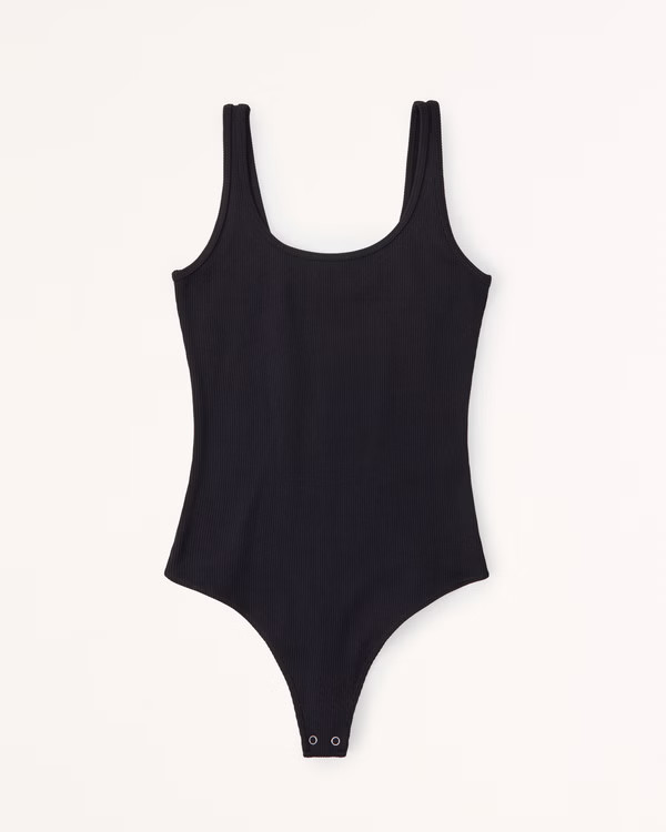 Seamless Rib Fabric Scoopneck Bodysuit | Abercrombie & Fitch (US)
