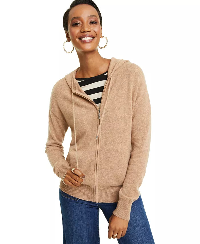 Charter Club Women's 100% Cashmere Zip Hoodie, Created for Macy's & Reviews - Sweaters - Women - ... | Macys (US)