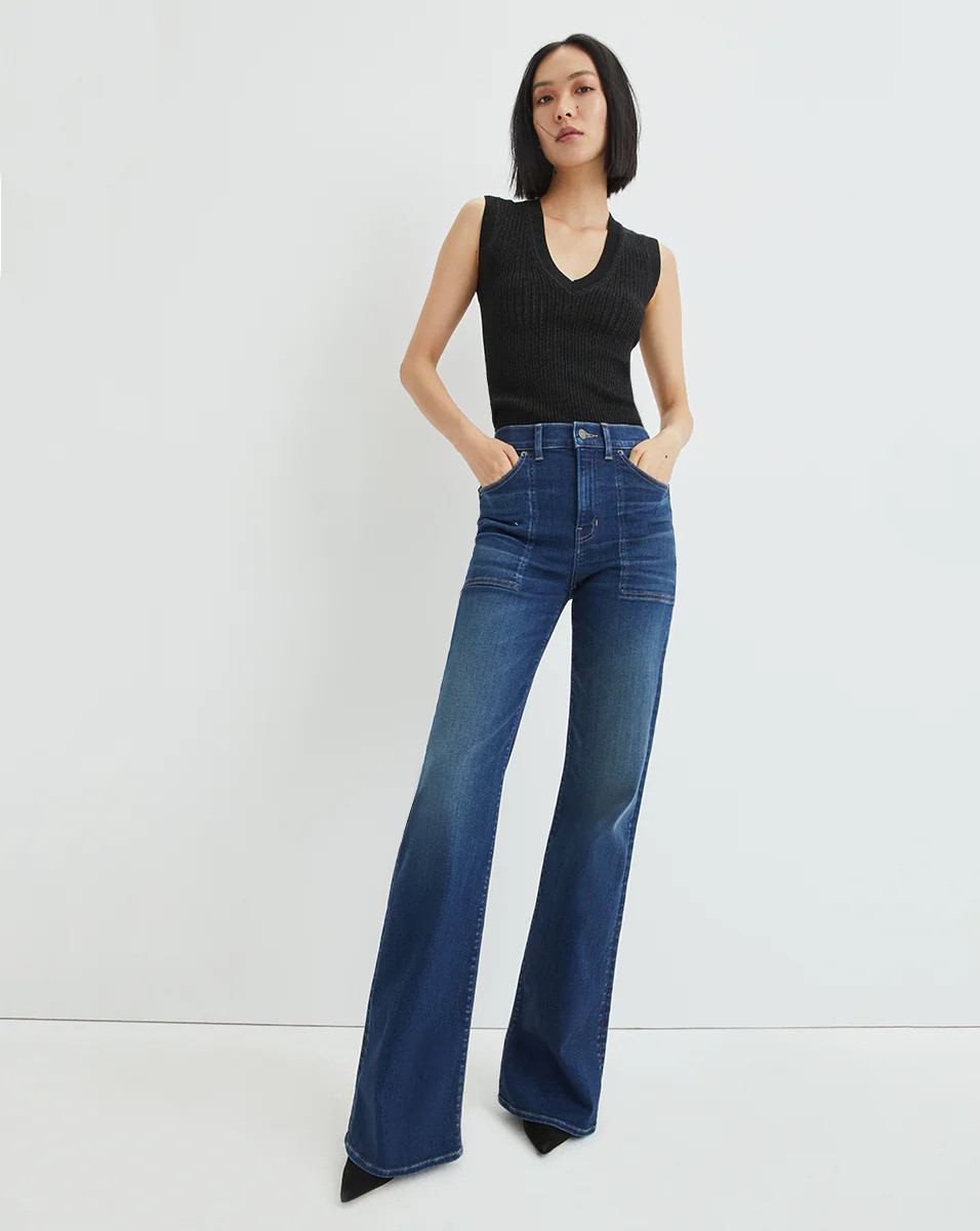 Crosbie Wide-Leg Jeans | Patch Pockets | Veronica Beard