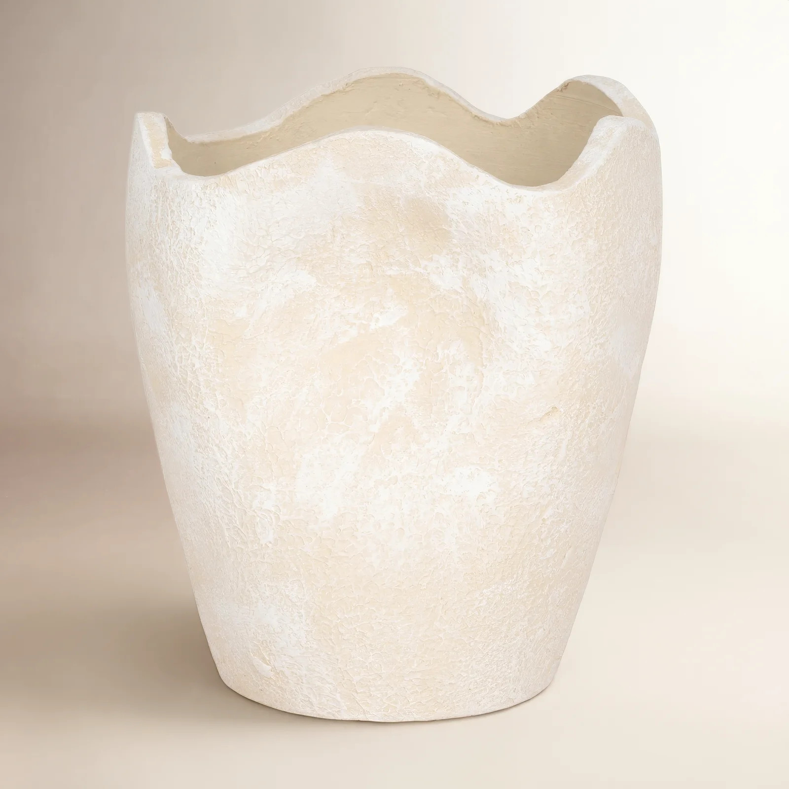 12" Abstract Textured Terracotta Vase, Ivory | Joss & Main