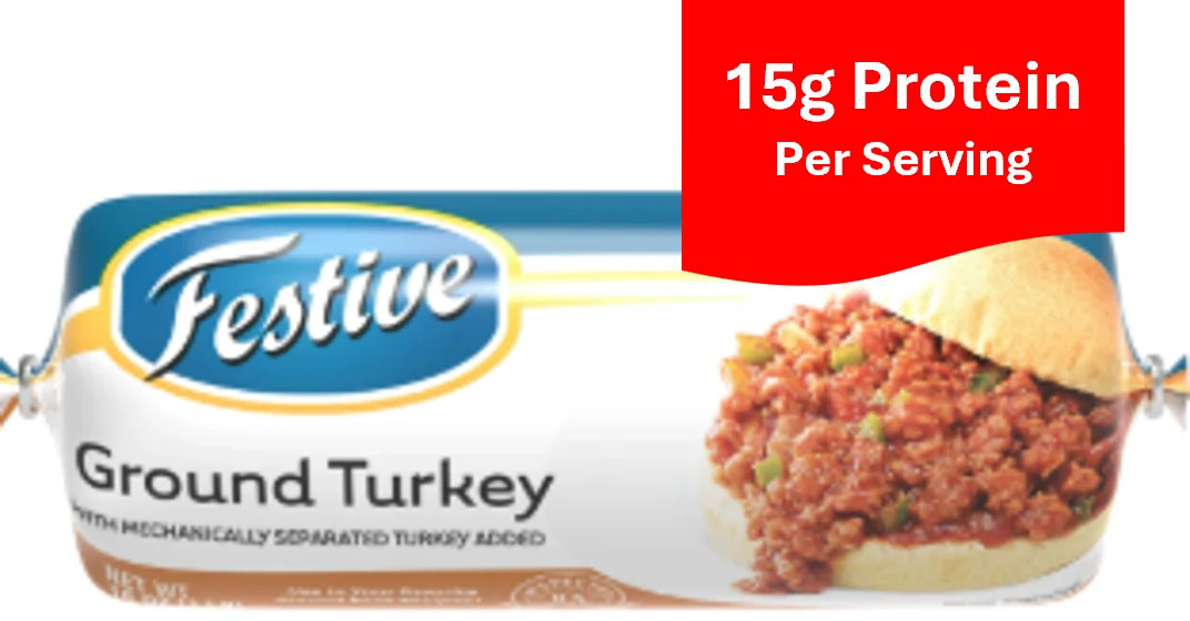 FESTIVE Ground Turkey, Frozen, 1 lb Roll | Walmart (US)