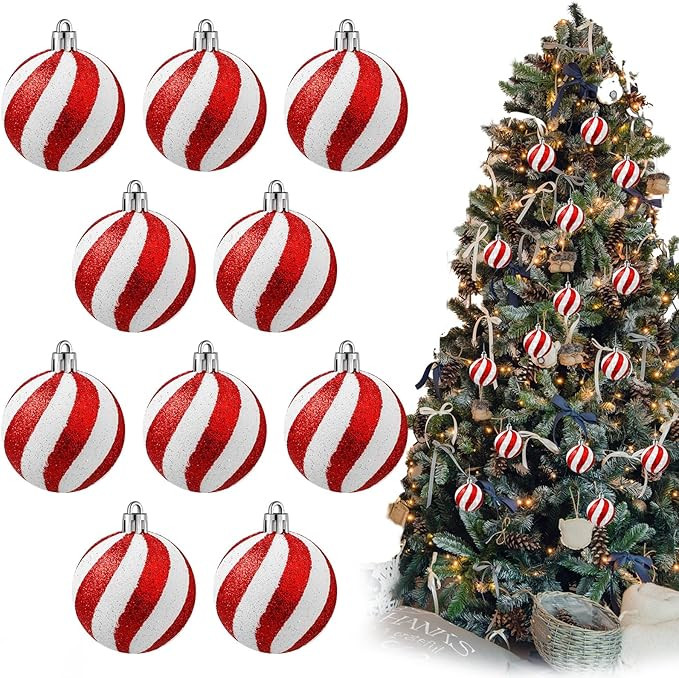 Christmas Ball Ornaments 2.4 Inch Christmas Tree Decorations Balls Mini Glitter Christmas Ornamen... | Amazon (US)