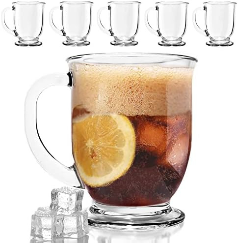 Godinger Coffee Mug Set, Glass Coffee Mugs Cups with Handle for Hot Beverages, Tea Cups Large Mug Co | Amazon (US)
